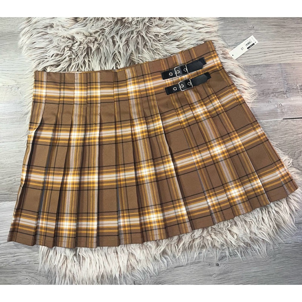 NOBO women’s pleated plaid skirt